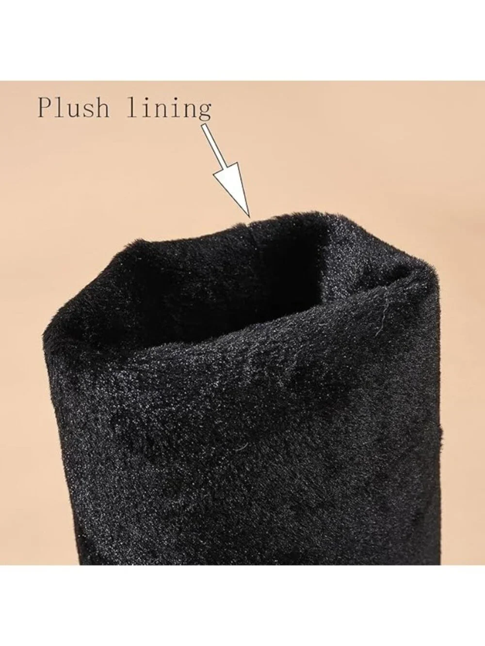 Faux Fur Over the Knee Boots Plush Lining Black 28 In Womens Size 7 Wide Calf